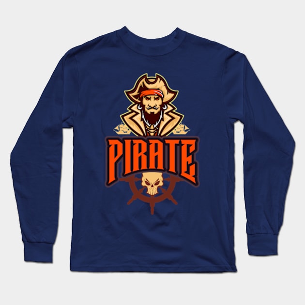 Pirate Brotherhood Music Long Sleeve T-Shirt by bert englefield 